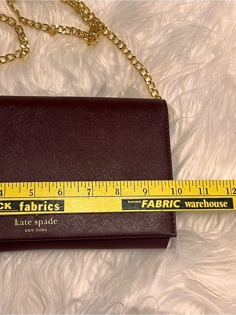kate spade Burgundy clutch Crossbody bag chain can be  removable - Picture 10 of 13
